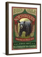 Northwoods, Maine Black Bear Ale-Lantern Press-Framed Art Print