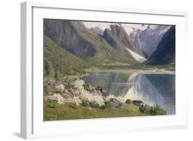 Norvège, bord d'un fjord au printemps .1896-Johannes Martin Grimelund-Framed Giclee Print