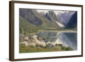 Norvège, bord d'un fjord au printemps .1896-Johannes Martin Grimelund-Framed Giclee Print