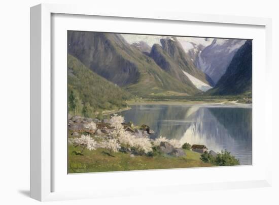 Norvège, bord d'un fjord au printemps .1896-Johannes Martin Grimelund-Framed Giclee Print