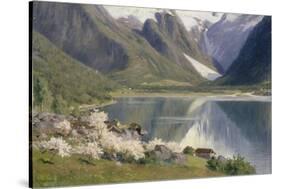 Norvège, bord d'un fjord au printemps .1896-Johannes Martin Grimelund-Stretched Canvas