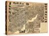 Norwalk, Connecticut - Panoramic Map-Lantern Press-Stretched Canvas