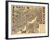 Norwalk, Connecticut - Panoramic Map-Lantern Press-Framed Art Print