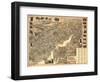 Norwalk, Connecticut - Panoramic Map-Lantern Press-Framed Art Print