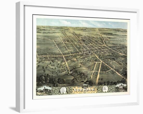 Norwalk, Ohio - Panoramic Map-Lantern Press-Framed Art Print