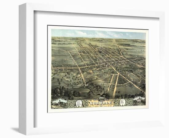 Norwalk, Ohio - Panoramic Map-Lantern Press-Framed Art Print