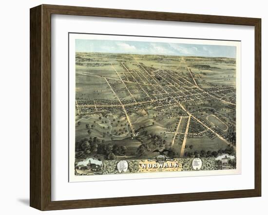 Norwalk, Ohio - Panoramic Map-Lantern Press-Framed Art Print