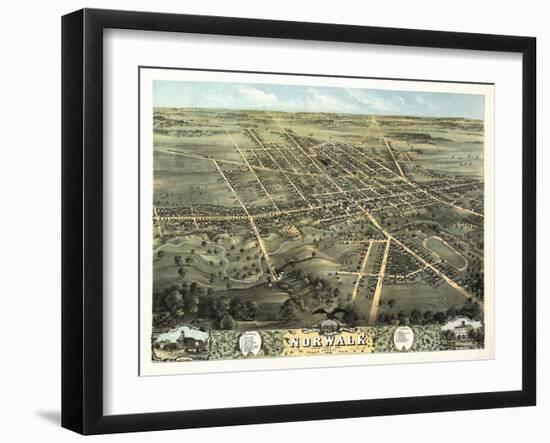 Norwalk, Ohio - Panoramic Map-Lantern Press-Framed Art Print