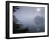 Norway, Aust-Agder, Mavatn Lake, Nebulous Mood by a Forest Lake-Andreas Keil-Framed Photographic Print