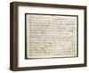 Norway, Bergen, Autograph Score of First Work of Edvard Hagerup Grieg-null-Framed Giclee Print