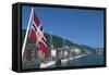 Norway, Bergen, Bryggen Hanseatic Neighborhood, Tyskebryggen, German Wharf-null-Framed Stretched Canvas