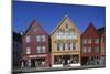 Norway, Bergen, Bryggen, Old Wharf, Tyskebryggen, German Wharf, Hanseatic Commercial Buildings-null-Mounted Giclee Print