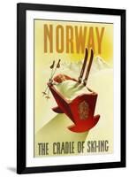 Norway Cradle Skiing-null-Framed Premium Giclee Print