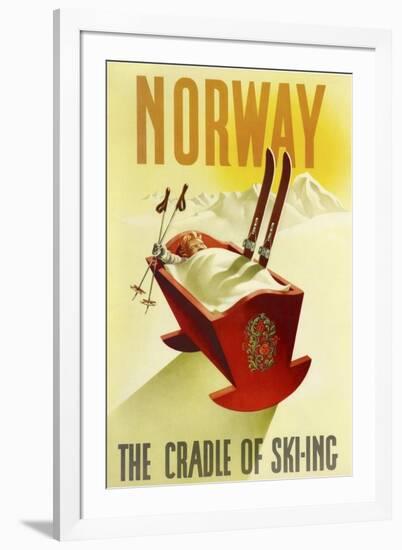 Norway Cradle Skiing-null-Framed Giclee Print