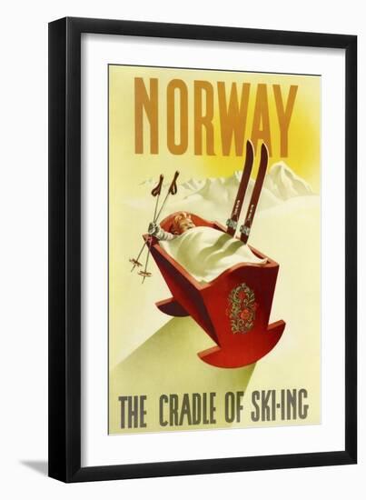 Norway Cradle Skiing-null-Framed Giclee Print