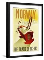 Norway Cradle Skiing-null-Framed Giclee Print