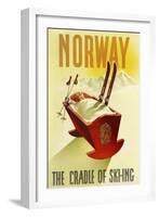 Norway Cradle Skiing-null-Framed Giclee Print