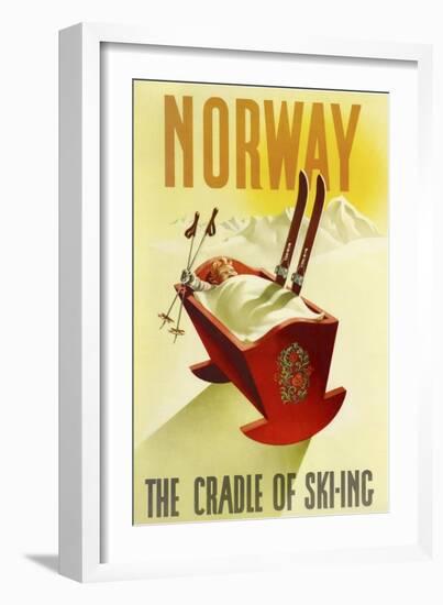 Norway Cradle Skiing-null-Framed Giclee Print