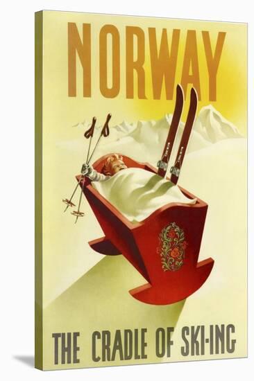 Norway Cradle Skiing-null-Stretched Canvas