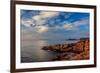 Norway, Finnmark, Loppa. Looking out over the Norwegian sea from the northern tip of Loppa island.-Fredrik Norrsell-Framed Photographic Print