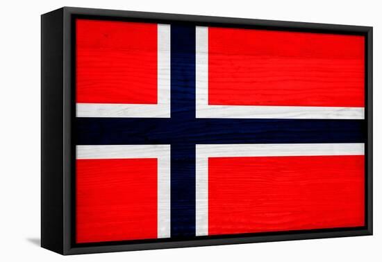 Norway Flag Design with Wood Patterning - Flags of the World Series-Philippe Hugonnard-Framed Stretched Canvas