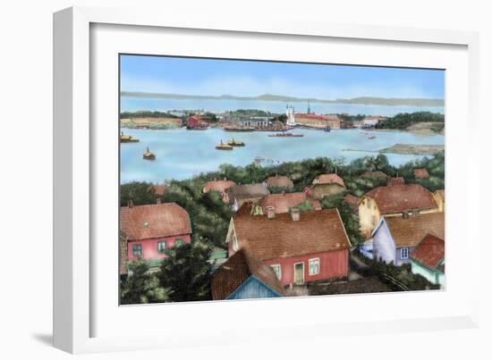 Norway. Horten. 19th Century. View of the City with the Port and Arsenal of the State with the…-null-Framed Giclee Print