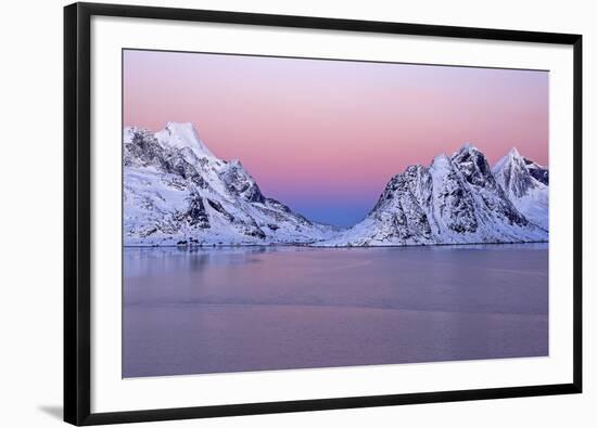 Norway, Lofoten, Moskenesoya, Kirkefjord, Pure Mountains-Bernd Rommelt-Framed Photographic Print