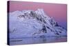 Norway, Lofoten, Moskenesoya, Kirkefjord, Pure Mountains-Bernd Rommelt-Stretched Canvas