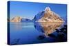 Norway, Lofoten, Moskenesoya, Kirkefjord, Pure Mountains-Bernd Rommelt-Stretched Canvas