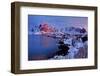 Norway, Lofoten, Moskenesoya, Kirkefjord, Pure Mountains-Bernd Rommelt-Framed Photographic Print