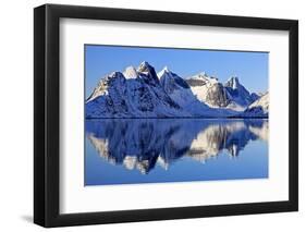 Norway, Lofoten, Moskenesoya, Kirkefjord, Pure Mountains-Bernd Rommelt-Framed Photographic Print