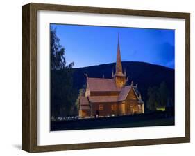 Norway, Lom, Stave Church, Lighting-K. Schlierbach-Framed Photographic Print