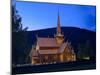 Norway, Lom, Stave Church, Lighting-K. Schlierbach-Mounted Photographic Print