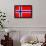 Norway National Flag-null-Framed Art Print displayed on a wall