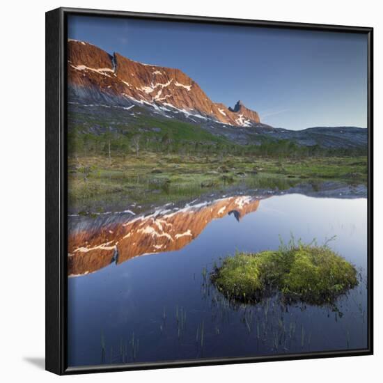 Norway, Nordland, Ballangen, Forsahavet, Skjellneset, Sandholmvatnet, Hugelhornet-Rainer Mirau-Framed Photographic Print