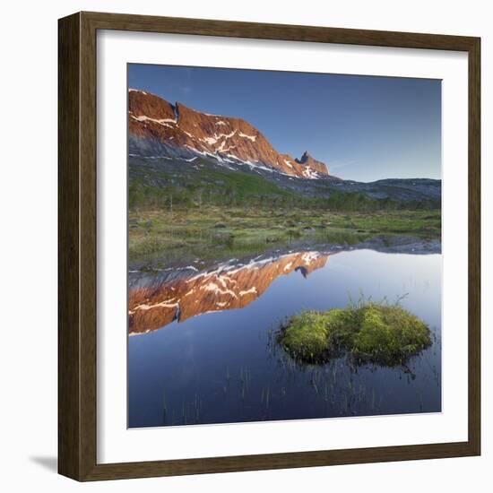 Norway, Nordland, Ballangen, Forsahavet, Skjellneset, Sandholmvatnet, Hugelhornet-Rainer Mirau-Framed Photographic Print