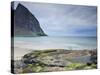 Norway, Nordland, Lofoten, Moskenesoya, Kvalvika, Beach-Rainer Mirau-Stretched Canvas