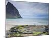 Norway, Nordland, Lofoten, Moskenesoya, Kvalvika, Beach-Rainer Mirau-Mounted Photographic Print