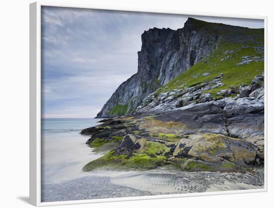 Norway, Nordland, Lofoten, Moskenesoya, Kvalvika-Rainer Mirau-Framed Photographic Print