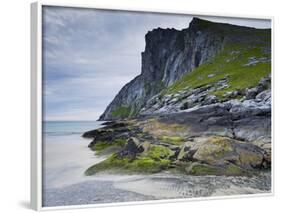 Norway, Nordland, Lofoten, Moskenesoya, Kvalvika-Rainer Mirau-Framed Photographic Print