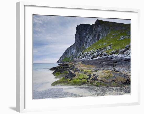 Norway, Nordland, Lofoten, Moskenesoya, Kvalvika-Rainer Mirau-Framed Photographic Print