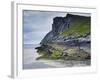 Norway, Nordland, Lofoten, Moskenesoya, Kvalvika-Rainer Mirau-Framed Photographic Print