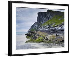 Norway, Nordland, Lofoten, Moskenesoya, Kvalvika-Rainer Mirau-Framed Photographic Print