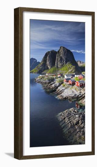 Norway, Nordland, Lofoten, Moskenesoya, Reine, Reinefjorden, Hamnoya-Rainer Mirau-Framed Photographic Print