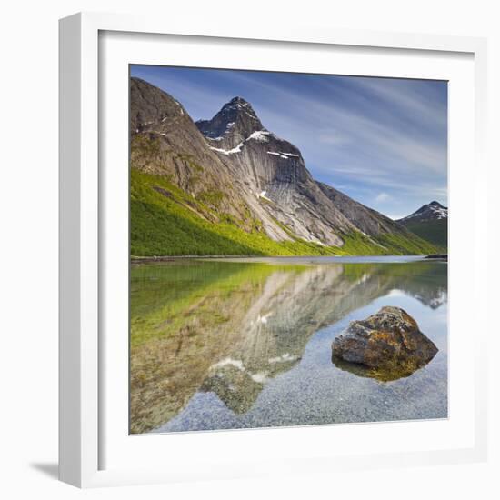 Norway, Nordland, Tysfjord, Stefjordbotn, Stetind, Stefjord-Rainer Mirau-Framed Photographic Print