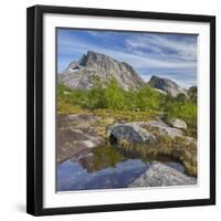Norway, Northern Country, Lofoten, Ballangen, Saetran, Efjorden, Huglhornet-Rainer Mirau-Framed Photographic Print