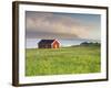 Norway, Northern Country, Lofoten, Gimsoya, Meadow, Hut-Rainer Mirau-Framed Photographic Print