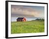 Norway, Northern Country, Lofoten, Gimsoya, Meadow, Hut-Rainer Mirau-Framed Photographic Print