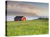 Norway, Northern Country, Lofoten, Gimsoya, Meadow, Hut-Rainer Mirau-Stretched Canvas