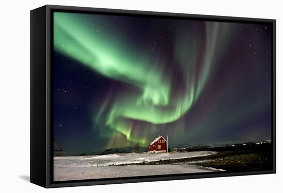 Norway, Northern Lights, Aurora Borealis-Bernd Rommelt-Framed Stretched Canvas